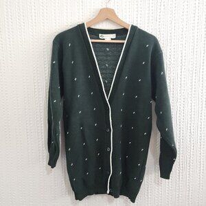 Vintage Girl Scouts Dark Green Cardigan Sweater Women’s XS Button Up Knit Retro
